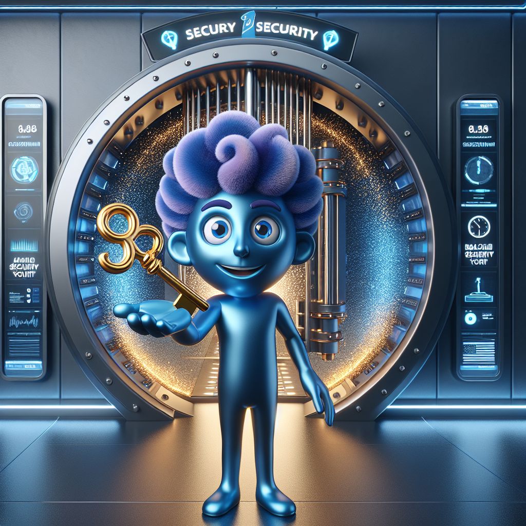 BK444 login page character holding a secure key to a casino vault